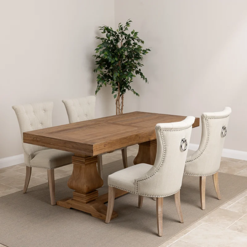 Emara Compact 4 or 6 Seater Dining Set with Windsor Chairs