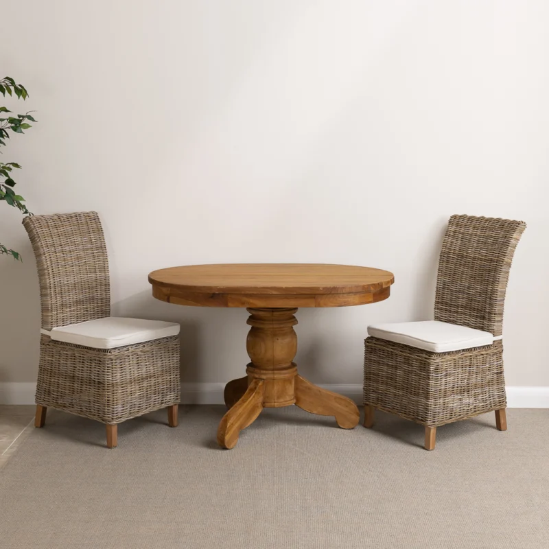 Cairn 2 Seater Dining Set with Natural Kubu Chairs