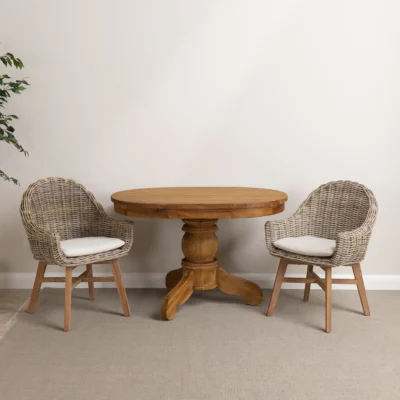 Cairn 2 Seater Dining Set with Scandi Armchairs