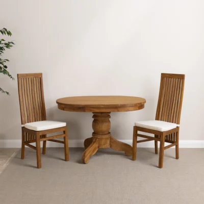 Cairn 2 Seater Dining Set with Reclaimed Teak Chairs