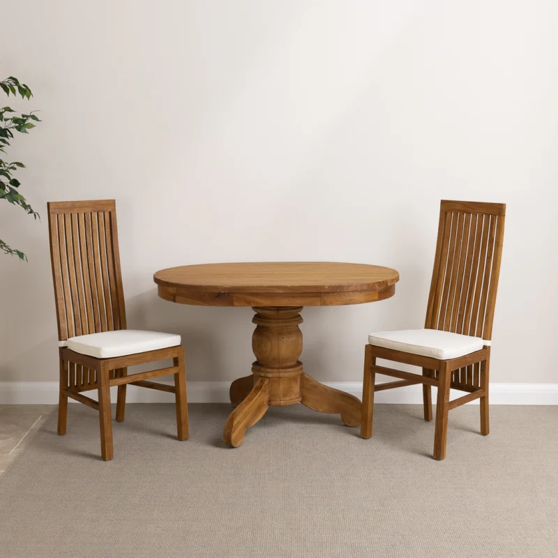 Cairn 2 Seater Dining Set with Reclaimed Teak Chairs
