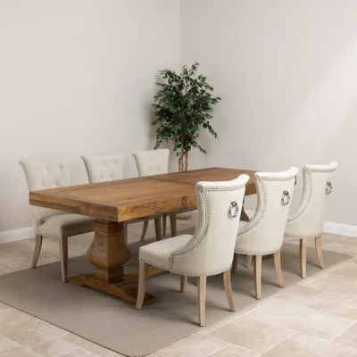 Emara 6 or 8 Seater Dining Set with Windsor Chairs