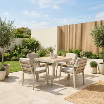 Arlo 4 Seater Dining Set – Latte