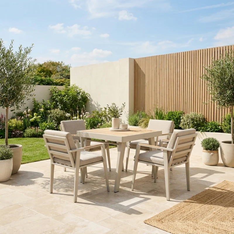 Arlo 4 Seater Dining Set – Latte