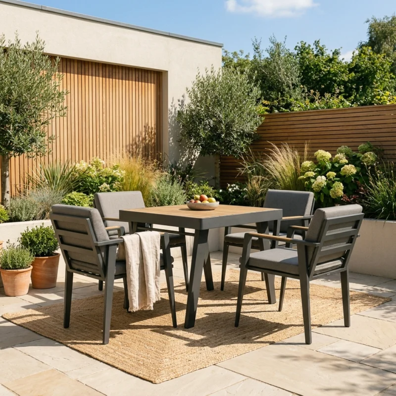 Arlo 4 Seater Dining Set – Anthracite