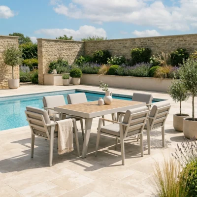 Arlo 6 Seater Dining Set – Latte