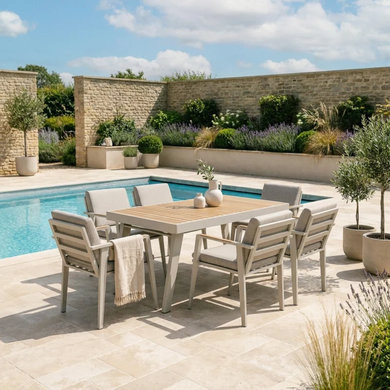 Arlo 6 Seater Dining Set – Latte