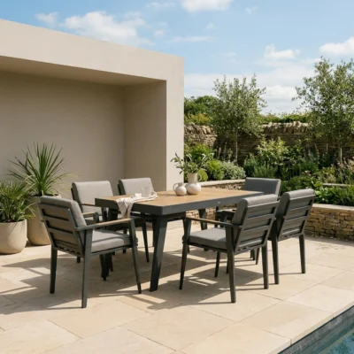 Arlo 6 Seater Dining Set – Anthracite