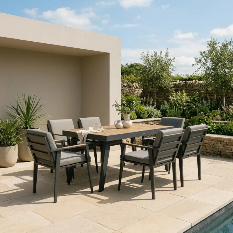 Arlo 6 Seater Dining Set – Anthracite