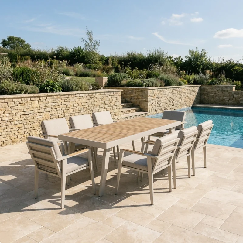 Arlo 8 Seater Dining Set – Latte