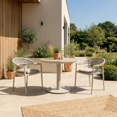 Aura 2 Seater Dining Set – Latte