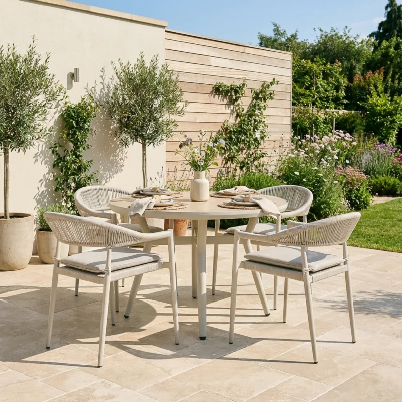Aura 4 Seater Dining Set – Latte