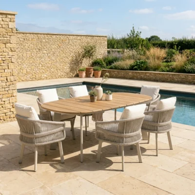 Dune 6 Seater Dining Set – Premium Soft Bouclé