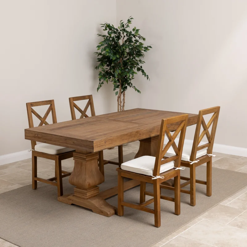 Emara Compact 4 or 6 Seater Dining Set with Etana Chairs