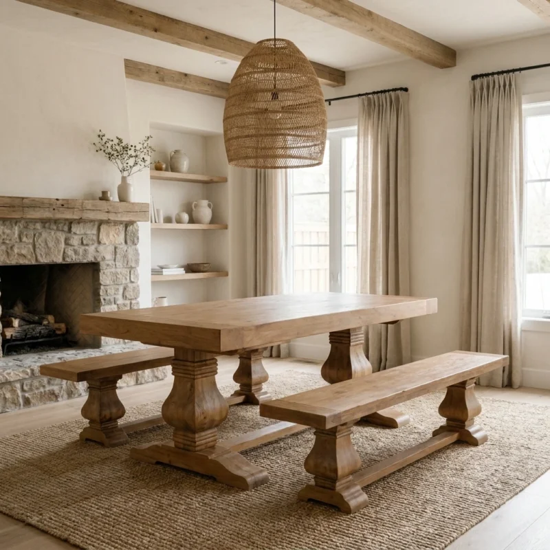 Emara Compact 6 Seater Bench Dining Set