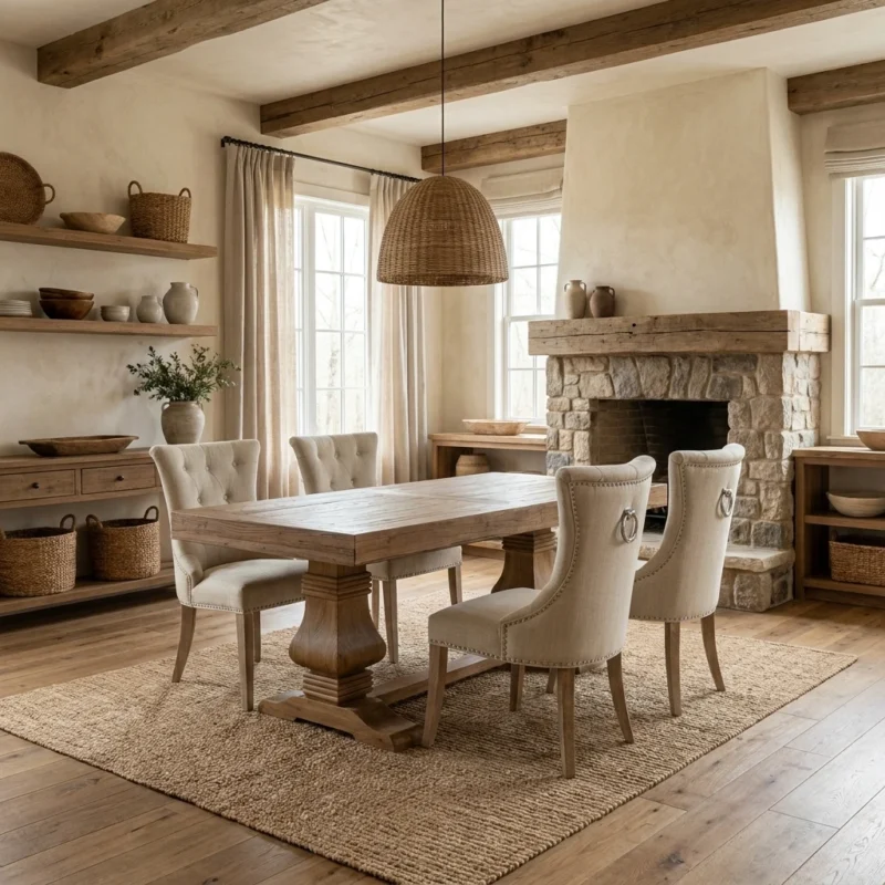 Emara Compact 4 or 6 Seater Dining Set with Windsor Chairs