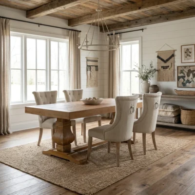 Emara 4 or 6 Seater Dining Set with Windsor Chairs