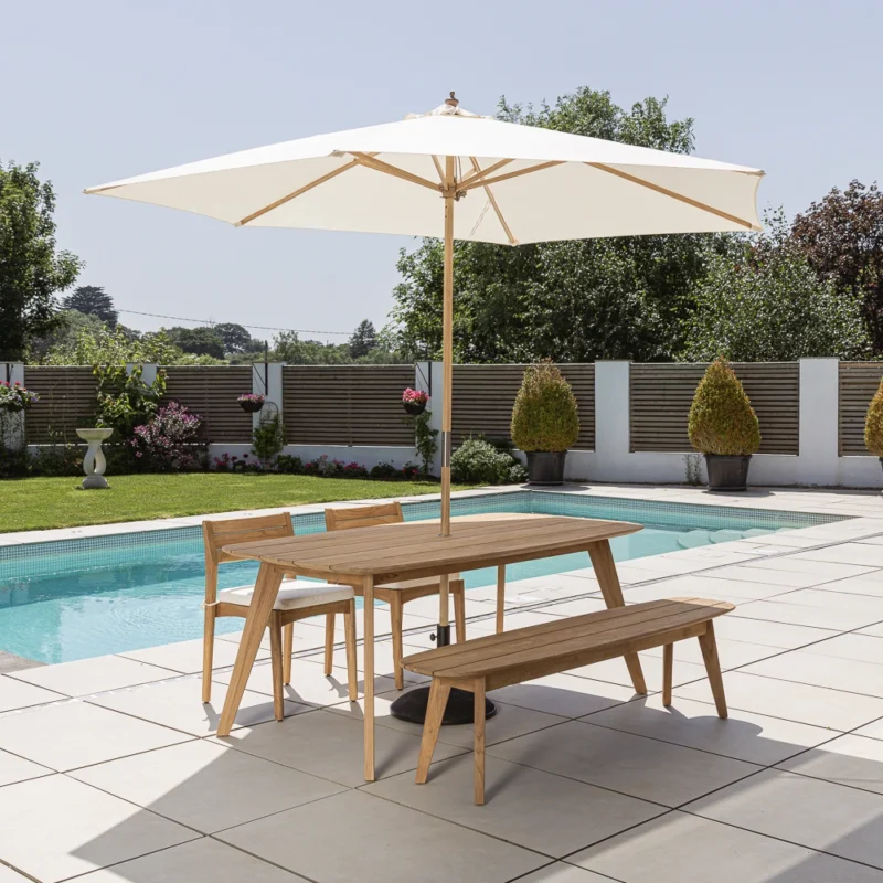 Arida 4 or 6 Seater Bench Dining Set with Savannah Chairs