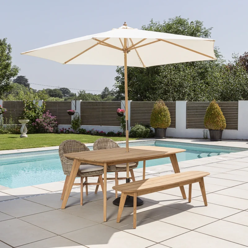 Arida 4 or 6 Seater Bench Dining Set with Scandi Armchairs