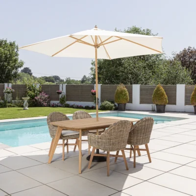 Arida 4 or 6 Seater Dining Set with Scandi Armchairs