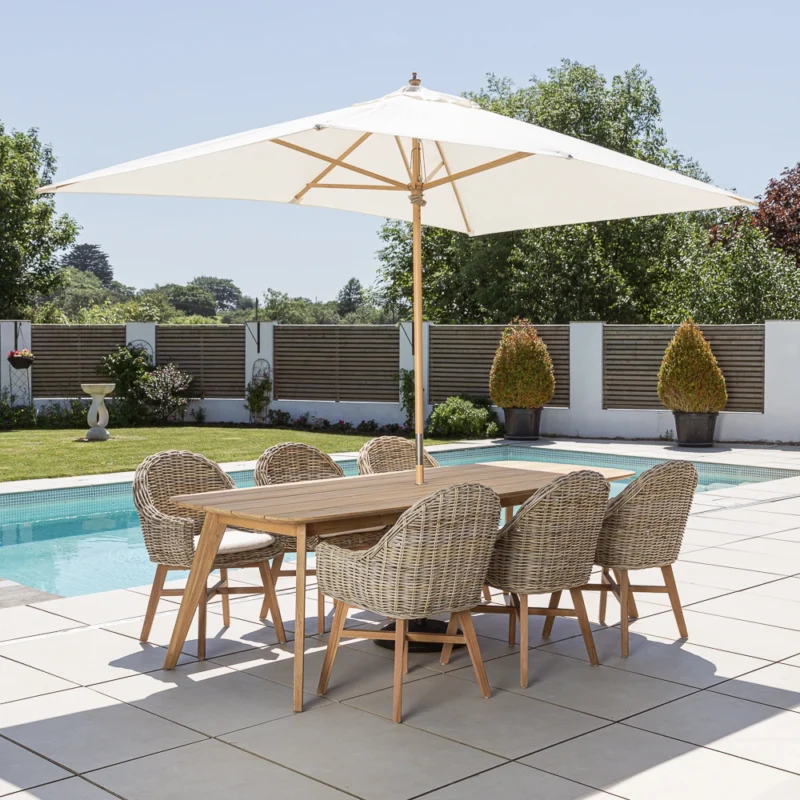 Arida 6 or 8 Seater Dining Set with Scandi Armchairs